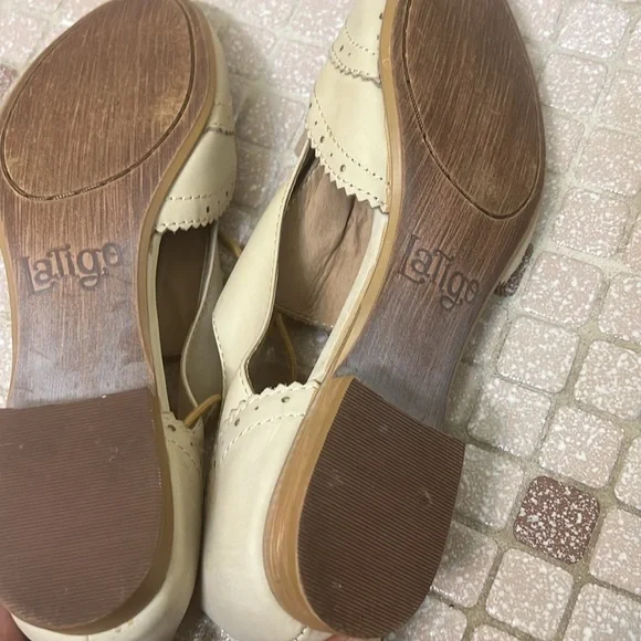 Latigo with Anthropologie Firefly cutout oxford lace ups size 9 1/2 beige - Picture 8 of 10